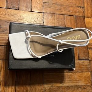 EGO White Square-Toe Heels